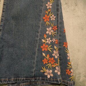 Embroidered flare jeans